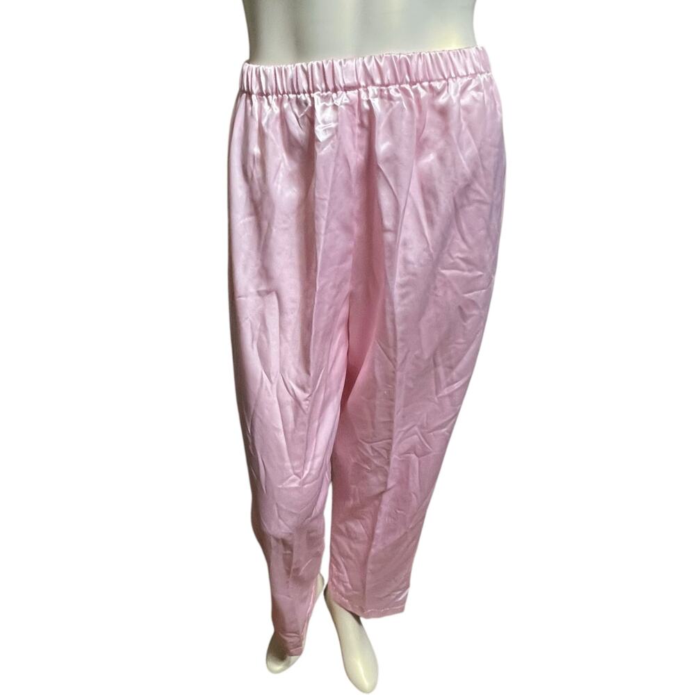 Vintage Ashley Taylor Pink Satin Pants Medium Polyester & Cotton Blend